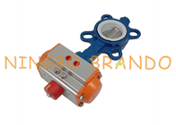 DN65 Pneumatic Butterfly Valve Dengan AT063D Actuated Cast Iron Boby