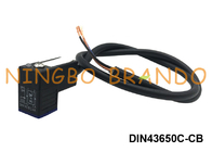 DIN43650C IP67 Konektor Katup Solenoid Kabel Tahan Air Dibentuk Dengan LED