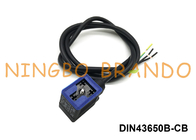 DIN43650B IP67 Tahan Air Moulded Cable Solenoid Coil Connector Dengan LED