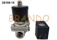 Two Way 1/2 &amp;#39;&amp;#39; 2S160-15 Pneumatic Air Solenoid Valve Stainless Steel / Zinc Alloy Tubuh NBR Seal