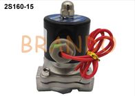 Two Way 1/2 &amp;#39;&amp;#39; 2S160-15 Pneumatic Air Solenoid Valve Stainless Steel / Zinc Alloy Tubuh NBR Seal