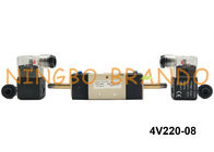 BSPT 1/4 &quot;4V220-08 Jenis AirTAC Pneumatic Solenoid Valve Ganda Listrik Kontrol Cahaya DC24V