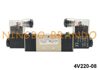AirTAC Tipe 5/2 Way 1/4 `` Double Coil Pneumatic Solenoid Valve 24VDC 220VAC 4V220-08
