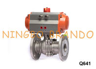2 ''Pneumatic Dioperasikan Flanged Ball Valve Stainless Steel 304