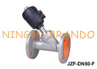 DN50 2 ''Flanged Air Actuated Angle Seat Piston Valve Pneumatic