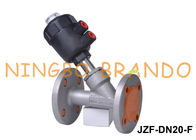 DN20 3/4 ''Flanged Y Type Pneumatic Angle Seat Valve Stainless Steel