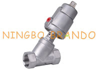 1 '' DN25 PN16 Pneumatic Threaded Angle Seat Valve Stainless Steel
