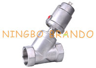 2 '' DN50 PN16 Pneumatic Threaded Angle Seat Valve Kepala Stainless Steel