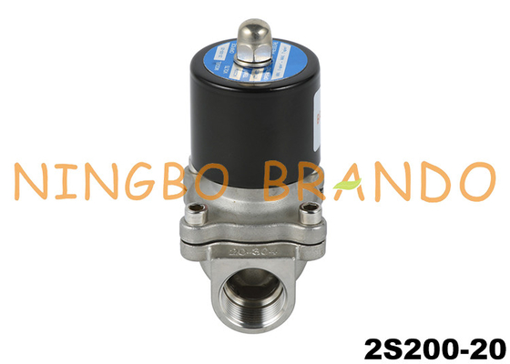 2S200-20 3/4'' Katup Solenoid Stainless Steel Untuk Minyak Udara Air