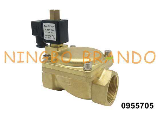 0955705 1 1/2 ''16 bar 2 Way Brass Solenoid Valve Biasanya Terbuka 24V 110V 220V