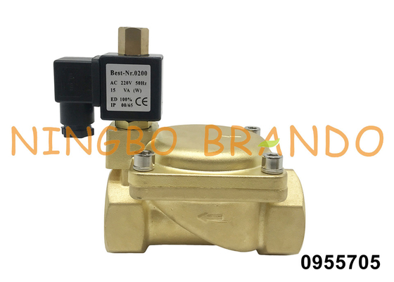 0955705 1 1/2 ''16 bar 2 Way Brass Solenoid Valve Biasanya Terbuka 24V 110V 220V