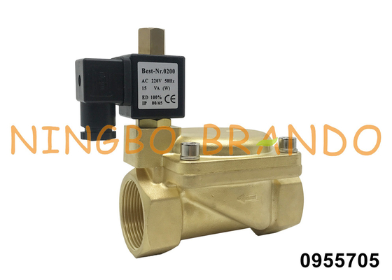 0955705 1 1/2 ''16 bar 2 Way Brass Solenoid Valve Biasanya Terbuka 24V 110V 220V