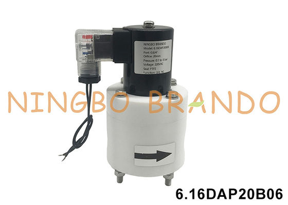 3/4 'PTFE Anti Korosi Solenoid Valve asam alkali tahan kimia 24V 110V 220V