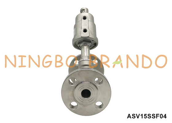 DN15 PN16 Flanged Port Pneumatic Angle Seat Valve Double Acting Normal tertutup