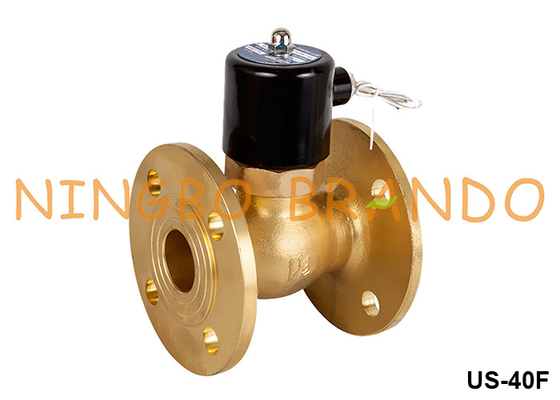 1-1/2' DN40 Flange Air Panas Uap Kuningan Solenoid Valve 220VAC 110VAC 24VDC