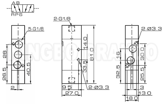 4A120-06 Airtac tipe Pneumatic Air Pilot Valve 5/2 Way Double Control