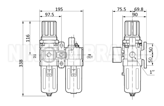 AC5010-06 AC5010-10 SMC Tipe Pneumatic Air Filter Combination F.R.L Unit