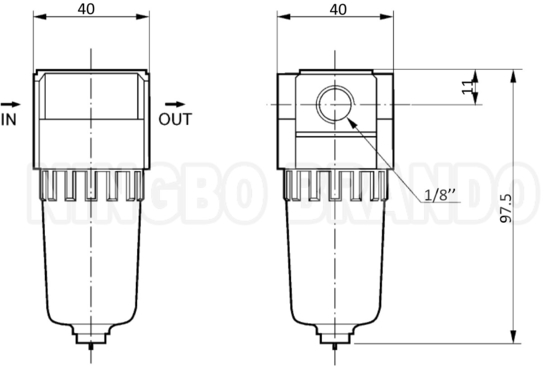 SMC Tipe 1/8' AF2000-01 1/4' AF2000-02 Filter Udara Pneumatik