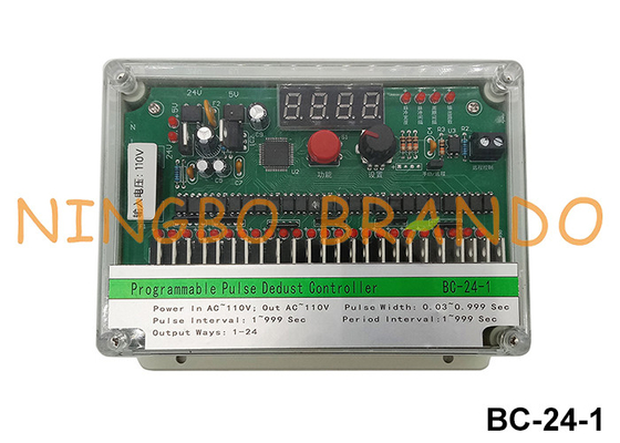 24 Baris 110VAC Input dan Output Pulse Valve Controller Untuk Pengumpul debu