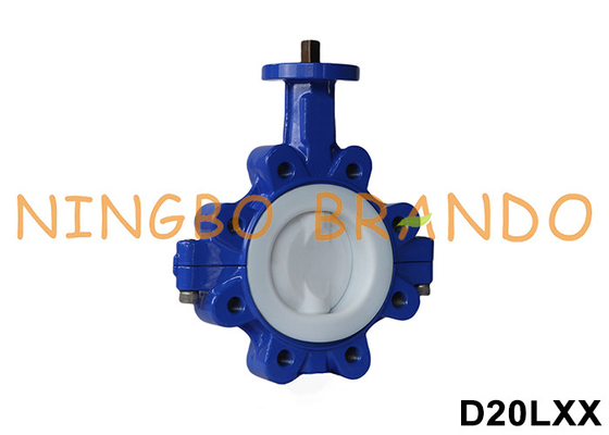 DN40 sampai DN600 Headless Lug Type Butterfly Valve Dengan PTFE Lining