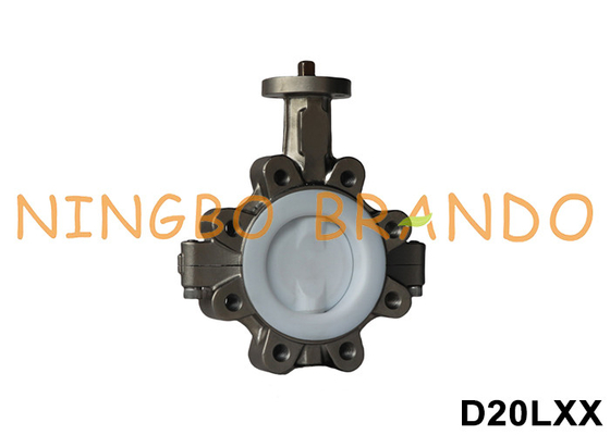 DN40 sampai DN600 Headless Lug Type Butterfly Valve Dengan PTFE Lining