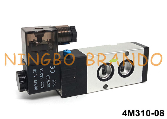 Airtac Tipe 4M310-08 Namur Pilot Solenoid Valve 5/2 Way 24V 220V