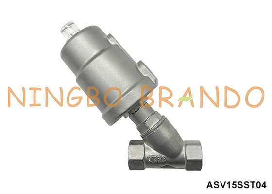 1/2' DN15 PN16 Thread Pneumatic Angle Seat Valve Single Acting Normal ditutup