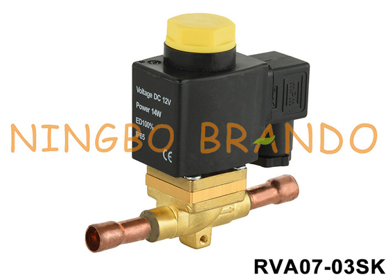 2 Way 3/8 '' Solder biasanya terbuka kulkas Solenoid katup 12V 24V 110V 220V