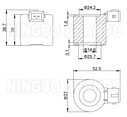 Kumparan Solenoid 12VDC 16W Untuk Pengurang BRC CNG LPG Multivalve