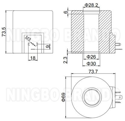 Kumparan Solenoid Hidrolik Untuk Katup Arah Seri Yuken DSG-03 12V 24V 220V