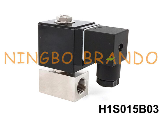 Katup Solenoid Tekanan Tinggi 250 bar 3/8'' dengan Badan Baja Tahan Karat 220VAC 110VAC
