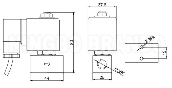 Katup Solenoid Tekanan Tinggi 250 bar 3/8'' dengan Badan Baja Tahan Karat 220VAC 110VAC