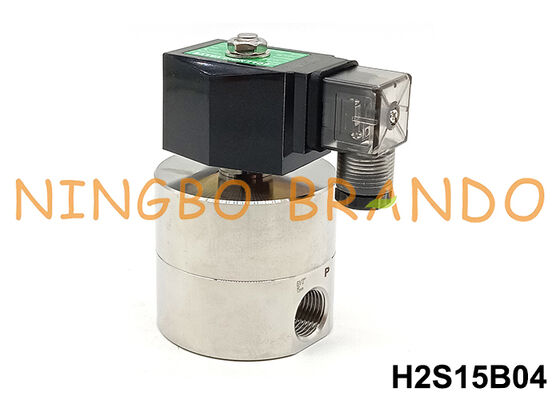 Katup Solenoid Baja Tahan Karat Tekanan Tinggi 1/2'' 200 bar 24V 110V 220V