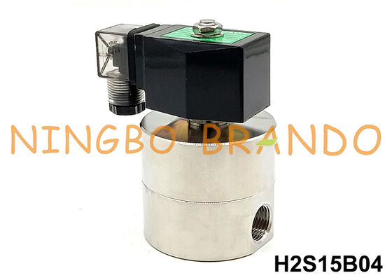 Katup Solenoid Baja Tahan Karat Tekanan Tinggi 1/2'' 200 bar 24V 110V 220V