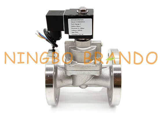 Katup Solenoid Tekanan Tinggi Baja Tahan Karat Flange 1'' 100 bar 24V 220V