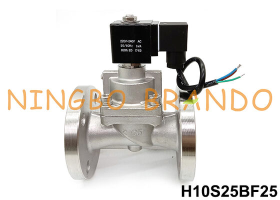 Katup Solenoid Tekanan Tinggi Baja Tahan Karat Flange 1'' 100 bar 24V 220V