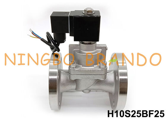 Katup Solenoid Tekanan Tinggi Baja Tahan Karat Flange 1'' 100 bar 24V 220V