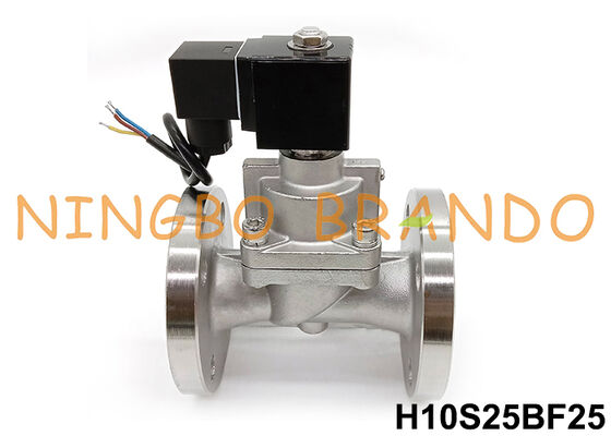 Katup Solenoid Tekanan Tinggi Baja Tahan Karat Flange 1'' 100 bar 24V 220V