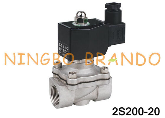 2S200-20 3/4 '' Katup Solenoid Listrik Stainless Steel 12VDC Biasanya Tertutup