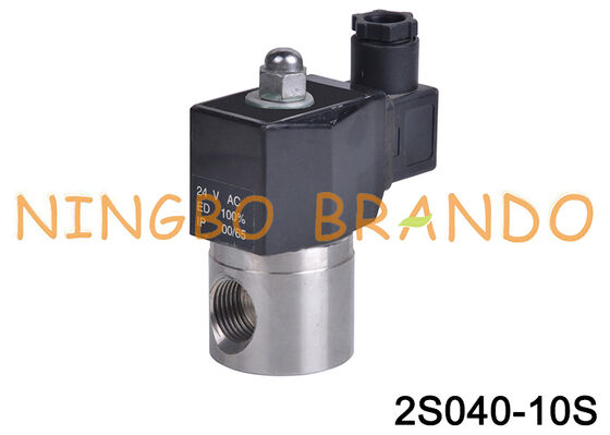 Katup Solenoid Baja Tahan Karat G3/8'' 2S040-10 2 Arah Tertutup Normal