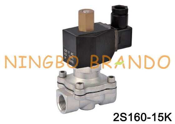 1/2 ''Katup Solenoid Listrik Stainless Steel Biasanya Terbuka 24V 220V