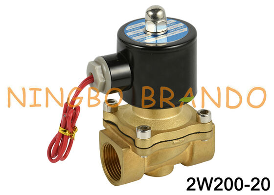 2W200-20 3/4 'Brass Solenoid Valve 2/2 Way Biasanya Ditutup 24V 110V 220V
