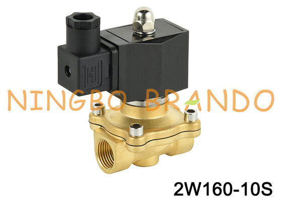2W160-10 3/8 ''Katup Solenoid Kuningan Biasanya Tertutup 24V 110V 220V