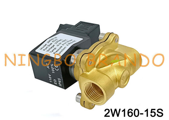 1/2'' 2W160-15 2 Cara Katup Solenoid Kuningan Biasanya Tertutup