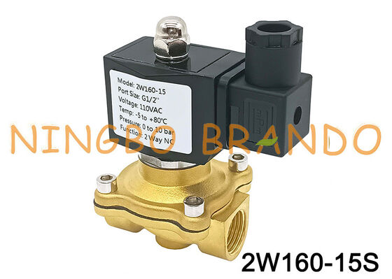 1/2'' 2W160-15 2 Cara Katup Solenoid Kuningan Biasanya Tertutup