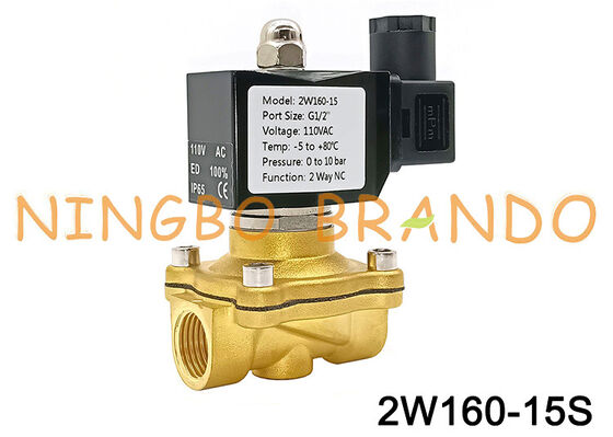 1/2'' 2W160-15 2 Cara Katup Solenoid Kuningan Biasanya Tertutup