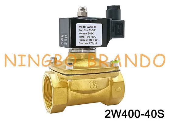 2W400-40 1,5 ''Katup Solenoid Kuningan Biasanya Tertutup 24V 110V 220V