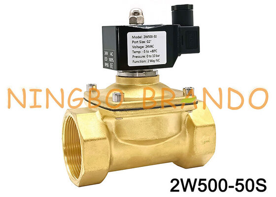 2W500-50 2 ''Katup Solenoid Kuningan Biasanya Tertutup 24V 110V 220V