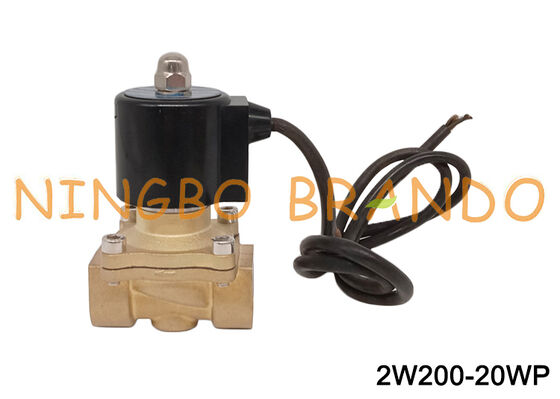 3/4 ''Kuningan Katup Solenoid Tahan Air Biasanya Tertutup 24V 110V 220V