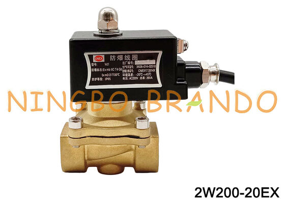 Katup Solenoid Air Tahan Ledakan Kuningan 3/4 ''12V 24V 110V 220V